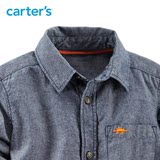 Carters2件套装牛仔蓝长袖衬衫迷彩长裤全棉幼儿童装小童249G013
