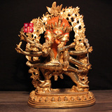藏传佛教用品 1尺31cm仿尼泊尔全鎏金纯铜密宗佛像 马头明王金刚