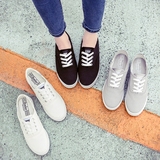 郑秀晶同款鞋夏季系带白色帆布鞋女小白鞋平底学生韩版文艺布鞋
