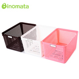 日本进口inomata 塑料收纳篮 收纳筐 桌面收纳盒 厨房整理筐 4584