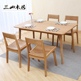 韩式实木餐桌椅北欧宜家现代简约日式橡木原木餐桌原木圆脚桌包邮