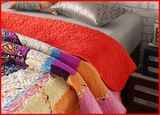 欧韩式床上用品文艺多用毛绒纯棉绗缝床盖春秋空调被加厚毛毯床单