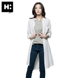 H:CONNECT韩版时尚女装中长款印花纯色衬衫连衣裙2016春夏新款