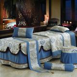 美潮欧式美容床罩四件套古典青花瓷花纹床上用品套件厂家定做定做