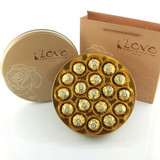 进口费列罗18粒巧克力 金色铁盒礼盒装 情人节生日礼物送老婆