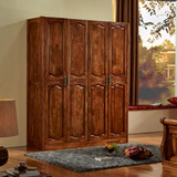 香樟木纯实木四门衣柜 天然防虫可定制可加顶柜 多功能实木衣柜