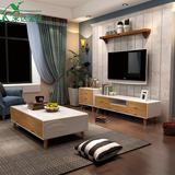 北欧电视柜小户型客厅实木电视机柜子简约现代电视柜茶几组合套装