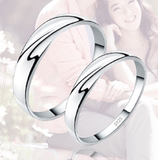 q925纯银情侣戒指一对刻字结婚对戒开口钻戒仿真韩版简约饰品