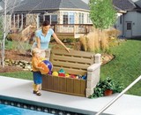 美国原装step2储物箱 收纳箱玩具柜玩具箱户外储物长凳双用