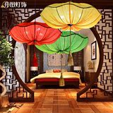 新古典荷叶灯具简约现代中式布艺吊灯餐厅客厅卧室东南亚风格灯笼