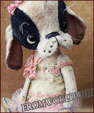 代购毛绒玩具娃娃真主安拉熊艺术家古董小狗女孩宠物装饰粉色裙子