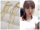 韩国正品代购14K黄金耳环 耳线 超级大气款 有钱的美眉 爱耳线拍