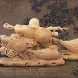 精品乐清黄杨木雕拉袋和尚弥勒佛人物摆件实木工艺品收藏级作品