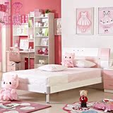 杰克丹尼儿童家具公主套房粉色儿童床女孩1.2米单双人床