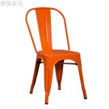 餐椅 欧式铁皮椅 金属椅 咖啡餐椅 做旧铁皮椅