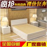 包邮实木床单人床儿童床双人床1米1.5米1.8米松木床成人床白色床2