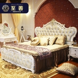 欧式床实木床 双人床1.8米公主床法式新古典橡木简欧真皮田园婚床