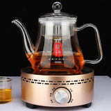 加厚玻璃蒸茶壶 蒸茶器烧水养生壶电陶炉煮茶壶 黑茶蒸汽壶1.2升