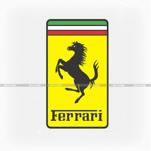 个性搞笑改装车贴 法拉利 ferrari标志 反光汽车车身贴纸高清图片