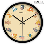 timode优时挂钟 卡通儿童创意客厅装饰时钟 可爱动物时尚钟表
