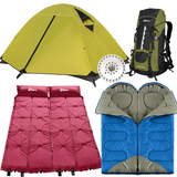 露营帐篷 双层户外装备帐篷睡袋充气防潮垫登山包双人双层套装