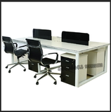 西安办公家具钢木组合员工位职员办公桌四人位屏风组合桌椅电脑桌