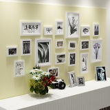创意实木黑白照片墙 客厅相框墙 沙发背景相片墙挂墙组合409