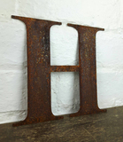 复古怀旧金属铁锈色英文字母H时尚创意家居壁饰桌面摆件立体墙贴