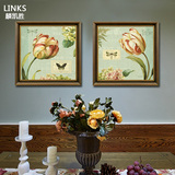 美式乡村装饰画客厅沙发背景墙餐厅壁画玄关卧室有框挂画植物花鸟
