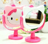 Hello Kitty 凯蒂猫头 白色台式镜子高架台镜桌镜旋转化妆镜