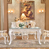 欧式新古典餐桌椅组合 奢华进口实木橡木别墅餐厅后现代时尚家具