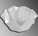 荷叶碗-创意沙拉面碗陶瓷纯白汤碗异型碗酒店餐厅餐具瓷碗花边碗