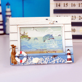 儿童个性地中海相框摆台 创意复古木质照片框装饰画框相架