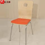 肯德基餐椅饭店椅餐桌椅曲木椅子餐厅不锈钢椅洽谈办公靠背椅软包