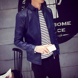男士夹克外套2015秋装新款男装休闲个性字母印花直筒立领薄款韩版