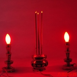 铜电香炉 铜电烛灯 电子香炉纯铜蜡烛灯财神灯香烛灯烛台香插
