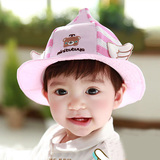 婴儿帽子夏季6-12个月宝宝太阳帽纯棉男女童韩版防嗮遮阳渔夫盆帽