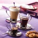 意大利进口卡布奇诺欧式咖啡杯套装 耐热水杯玻璃热饮茶杯牛奶杯