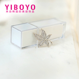 YIBOYO秋冬新款 韩国进口时尚饰品 满钻枫叶 胸针配饰女 别针