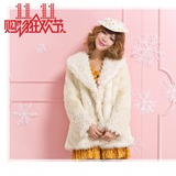 【转卖】乐町剪标冬装新款日系甜美女装羊羔绒连帽外套