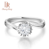 DarryRing求婚结婚钻戒正品DR戴瑞1克拉铂金钻石戒指女戒白18K金