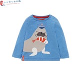 英国代购2016春正品Mothercare男宝宝蓝色可爱海狮长袖T恤上衣