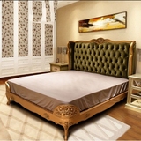 欧式实木床 美式乡村双人软包大床简约卧室家具 1.8米婚床公主床