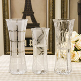 现代宜家大号透明玻璃花瓶 百合富贵竹水培装饰花瓶 客厅花插花瓶
