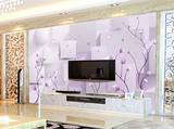 浪漫紫色简约电视背景墙壁纸3d大型壁画无缝墙纸墙布客厅立体壁纸