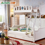 巨晨  韩式高低子母床 卧室简约 实木烤漆儿童双层床 象牙白