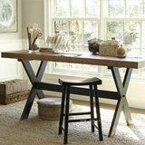 复古组装热卖铁艺实木餐桌椅组合松木书桌会议桌办公桌简易桌子