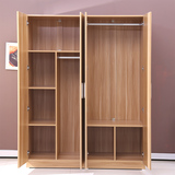 新款实木板式衣柜简易宜家木质整体衣柜2门3门4门儿童大衣柜定制