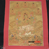尼泊尔精品手绘唐卡 纯天然金粉 绿度母菩萨画像 唐卡 金卡 小号