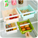 厨房用品收纳架冰箱抽屉保鲜隔板层 多用抽动式塑料置物架